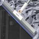 Rubber Squeegee Broom for Floor,Upgrade 62" Long Handle Window Squeegee, 2 Cleaning Cloths, Silicone Pet Hair Remover,Magic Squeegee Broom Removes Water Spots, Stains, Grease, and Glass Surfaces. (Large (3 in 1))