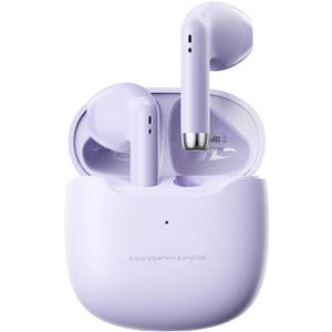 True Wireless Earbuds Purple Bluetooth 5.3 with Microphone for Working Out Noise Canceling Blue Tooth Ear Buds Deep Bass TWS Wireless Earphones with Charging Case in Ear Headphone for iPhone Android