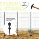 Fence Posts 3 Feet, Heavy Duty Metal Fence Post with U-Channel, Steel Fence U Post for Wire Fencing Steel Post for Yard, Outdoor Wire (Black - Set 8)