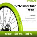 1 Pack TPU 29"/27.5"/26" Tubes 29/27.5/26 inch x 1.9-2.5 Inner Tubes, 1.77"/45mm Metal Presta Valve with Removable Core