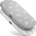 Baby Bassinet Mattress Topper 15 x 30 inches, Moses Basket Waterproof Replacement Pad with Removable & Washable Mattress Covers