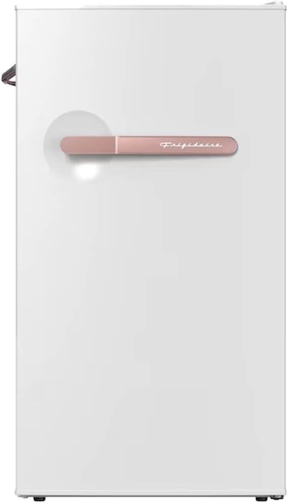 Frigidaire Refrigerator-Retro Mini Fridge Energy Saving-Adjustable Thermostat Control- Ideal for Dorm, Office, RV, Garage, Apartment 3.2 Cu Ft, SOFT ROSEGOLD, 18x19x33.3 inches