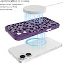 Fiyart Designed for iPhone 16 Plus Case Matte Cheetah Print Design Compatible with MagSafe Wireless Charging,Cute Leopard Print Anti-Scratch Translucent Phone Cover for Women Girls Men 6.7"-Purple