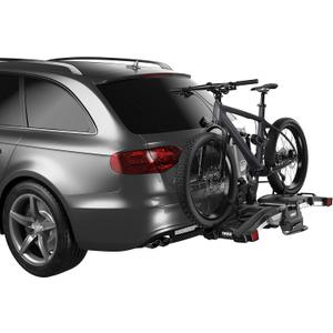 Thule EasyFold XT 2 Hitch Bike Rack - E-Bike Compatible - Fits 2" and 1, 1/4" receivers - Tool-Free Installation - Fully Foldable - Easy Trunk Access - Fully Locking - 130lb Load Capacity
