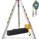 Confined Space Tripod Kit,1200 lbs Lifting Winch,Confined Space Rescue Tripod with 4.4' to 7' Legs and 98' Cable,Traditional Confined Spaces with 32.8' Protection and Storage Bag