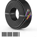 NAOEVO 18 Gauge Wire 4 Conductor Wire, 18 AWG 4 Core Stranded PVC Cable, Tinned Copper/Low Voltage 12V/Flexible Extension Cord for Automotive Trailer Wiring, Lamp Cord, Marine, RGB Cable (30FT)