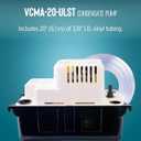 Little Giant VCMA-20ULST 115 Volt, 80 GPH, 1/30 HP Automatic Condensate Removal Pump for HVAC/Refrigeration Systems/Dehumidifiers with Overflow Detection Switch and 20-Foot Tubing, White/Black, 554435