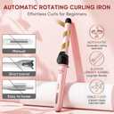Rotating Curling Iron Set, Automatic Curling Wand for Long Hair Easy to Use Hair Curler Get Effortlessly-Chic Beach Waves 3 Sizes Ceramic Barrel 0.75" 1" 1.25" to 430F with Home Button, Dual Voltage