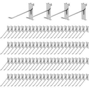 Polmart 4" Heavy Duty Silver Gridwall Panel Hooks - Pack of 96 (4-inch)