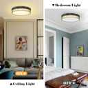 12'' LED Ceiling Light Fixture Flush Mount 2 Pack 18W Bedroom Ceiling Light Dimmable 3000K/3500K/4000K/5000K/6500K Black Gold Ceiling Lamp for Kitchen Bedroom Bathroom Hallway
