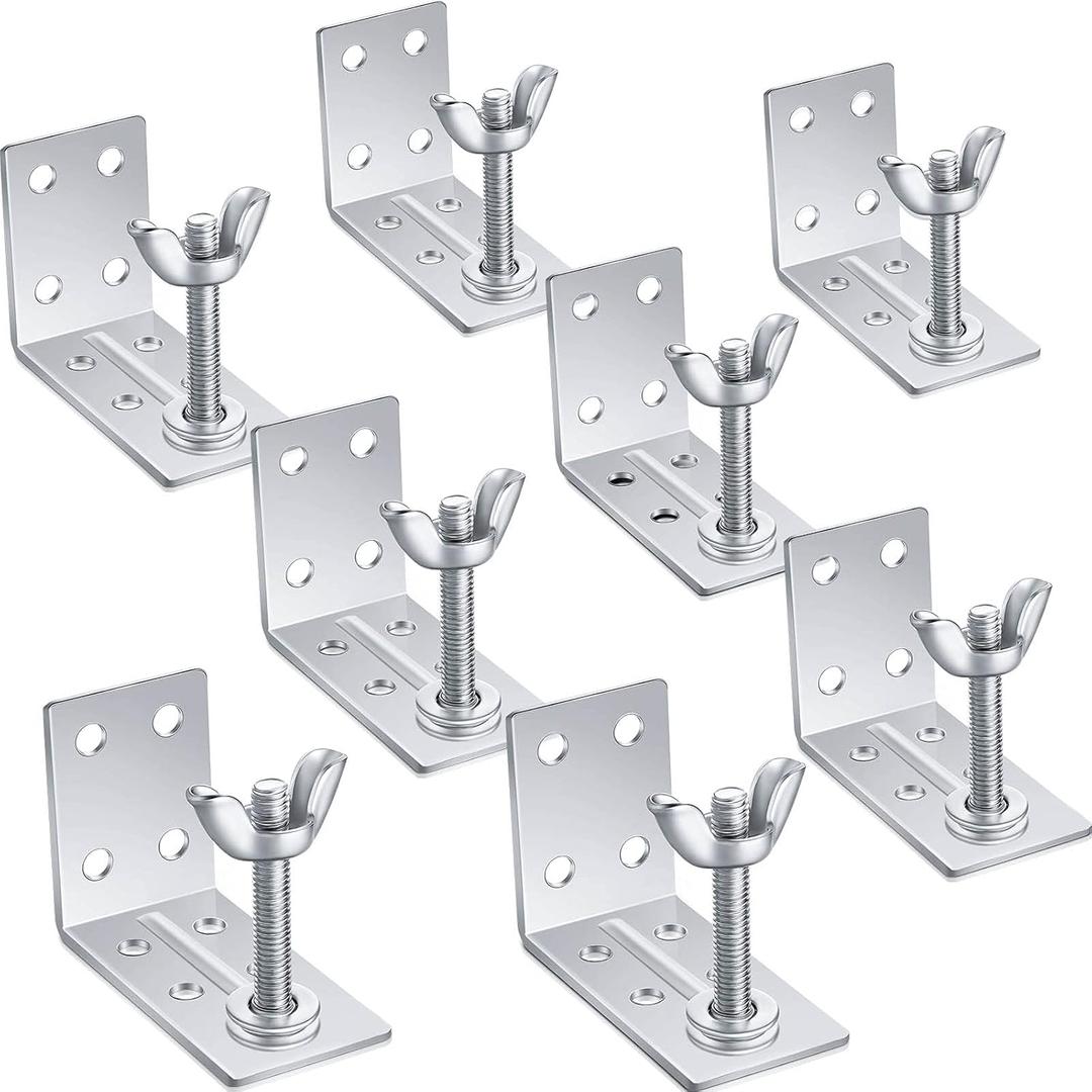 Jetec Roman Shade Wall l Bracket and Wingnut Ceiling or Wall Mount Brackets Mounting Installation L-mounts for Roman Shade Home Window Drapery Use(8 Pieces)