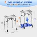 Loyoda Front Wheel Folding Walker with Removable Tray - Adjustable Aluminum Walkers for Seniors, 350lb Capacity