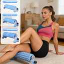 Foam Roller for Back, 3-Level Height Adjustment Deep Tissue Massage Tool | Spinal center groove, dual-zone textured nodes, hands-free bodyweight control, stable wide base, compact home storage design