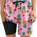 ALISISTER Boys Swim Trunks with Compression Liner with Pockets Bathing Suit 10-13Years Old