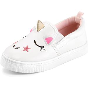 K KomForme Toddler Sneakers for Girls Boys Slip On Canvas Walking Shoes 13