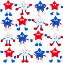 Leitee Patriotic Bendable Toys Posable 4th of July Parade Independence Day Party Favor Star Character Figures Stress Relief Fidget Toy Gift for Boy Girl Goodie Bag Stuffer, 3 Styles(24 Pcs)