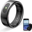 Touch Smart Ring Upgraded Version Health Ring Pro, with Bluetooth Remote Control and Motion Detection, 10ATM Waterproof Fitness Tracker for Men and Women Daily use (Black Touch, 10)