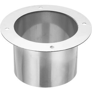 PATIKIL 5" Duct Connector Flange, Straight Pipe Exhaust Flange Stainless Steel Pipe Hose Duct Collar for Heating Cooling Ventilation HVAC System