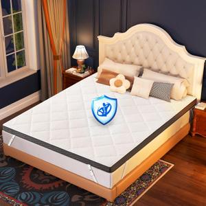 Glendan Firm Mattress Topper Twin: 3 Inch Firm Bed Topper, Comfortable and Supportive Mattress Pad for Back Pain, Breathable Washable Cover with Anti-Slip Straps, CertiPUR-US Oeko-Tex Certified 75x38