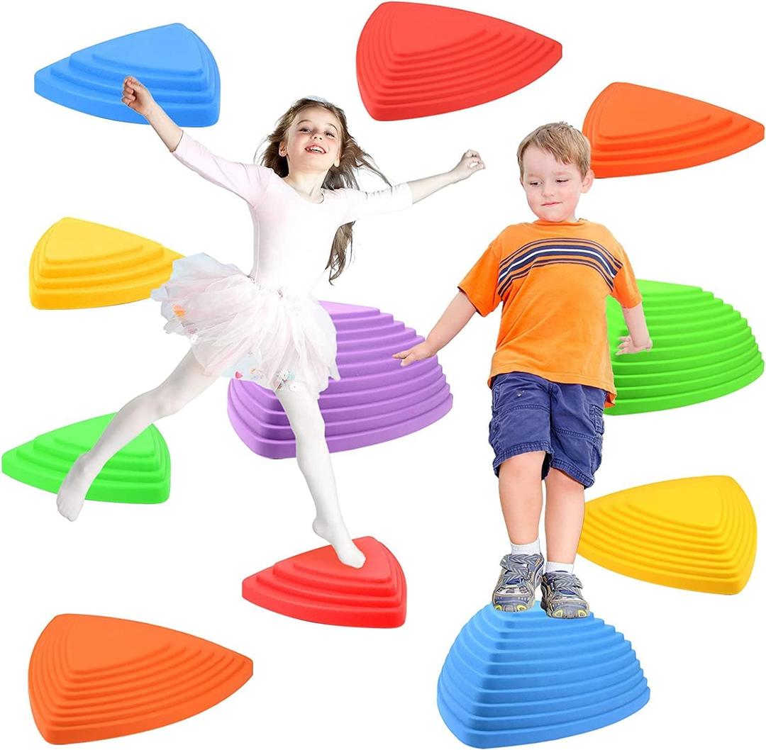 Gentle Monster Stepping Stones for Kids, Set of 6/8/11 PCS for Balance with Non-Slip Bottom - Exercise Coordination and Stability, 11 PCS Classic