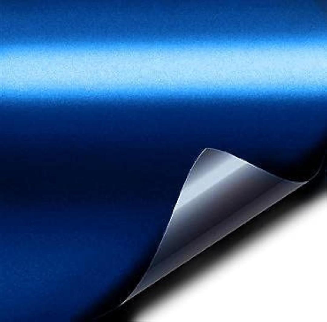 VViViD Blue Satin Chrome Vinyl Wrap Stretch Conform DIY Easy to Use Air-Release Adhesive (1ft x 5ft)