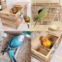 kathson Parakeet Nesting Box,Wooden Cockatiel Breeding Mating Boxes,Parrots Nest House Hut for Cage,Bird Nesting Box for Budgie,Conure,Canary,Finch and Small Medium Birds, L