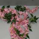  Artificial Faux Bougainvillea Flowers Plants for Summer Decoration,Outdoor Flowers Uv Resistant, Fake Silk Long Trailing Vines for Front Door Porch Planter Patio Balcony Yard E