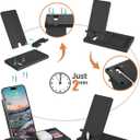 2 x Cell Phone Stand, Portable Phone Holder, Clear Phone Stand for Desk (Black (with Tray))