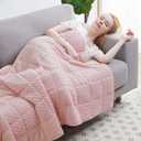 Huloo Sleep Weighted Blanket Twin 12lbs for Adult(48"72",Pink) Breathable Soft Minky Weighted Throw Blanket for All Season,Heavy Blanket with Premium Glass Beads