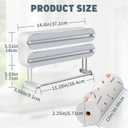 AUSTUFF 3 in 1 Plastic Wrap Dispenser with CutterMagnetic Aluminum Foil and Adhesive Film Organizer, Wall Mount Kitchen Wrap Organizer, Cling Wrap Dispenser with Paper Towel Holder and Cutter