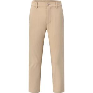 Boys Dress Pants School Uniform Golf Pants Kids Elastic Waist Chino Slacks with Pockets (S)