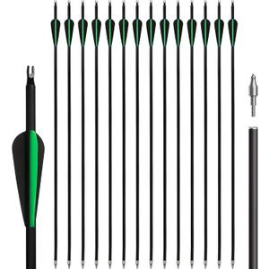 Pack of 14 Carbon Arrows 30 Inches with Removable Arrows for Youth and Adults, Archery Exercises, Bows and Arrows for Outdoor Training