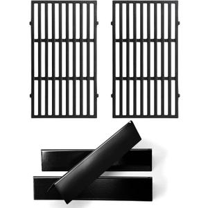 Hiorucet 7635 Flavorizer Bars 7637 Grill Grate for Weber Spirit I & II 200 Series, E-210, E-215, S-210, S-215, S-220, E-220 with Front-Mounted Control Panels, Weber GS4 Replacement Parts for 3 Burner