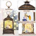 10.8'' Christmas Snow Globe Lantern Snowman with Holiday Tree Musical LED Lighted Scene Water Swirling Glitter with 6H Timer,Battery & USB Powered for Christmas Home Decoration Gift (Jesus)