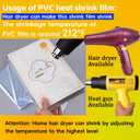 Heat Shrink Wrap Bags 100Pcs 20x28 Inches Professional Grade PVC Heat Shrink Wrap is Used to Store Wrap Embellished, Gift Baskets, Shoes, Jars, Industrial Grade Shrink Wrap Bags Transparent