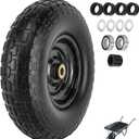 4.00-6" Tire Flat Free 13" x 3.5" (1Pcs) Universal Solid Wheelbarrow Tire with 5/8" and 3/4" Bearings 1.77 Hub Centered, for 4.00-6, 3.50/2.50-8, Wheelbarrow Wheels