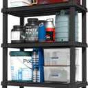 IRIS USA 5-Shelf Heavy Duty Plastic Storage Shelves, 750lb Capacity, 73" H x 36" W x 18" D, Large Modular Shelving Unit Storage Organizer for Garage, Home, Warehouse & Gym, Storage Rack - Black