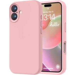 LOVE 3000 Designed for iPhone 16 Case, Premium Silicone with [Soft Anti-Scratch Microfiber Lining] Shockproof Protective Phone Case for Men Women Girls 6.1", Pink Sand