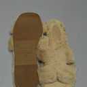 Athlefit Women's Fuzzy Slippers Cute Comfy Fluffy Open Toe Slip-on House Slide Slippers for Indoor Bedroom Bridesmaid (9, Khaki)