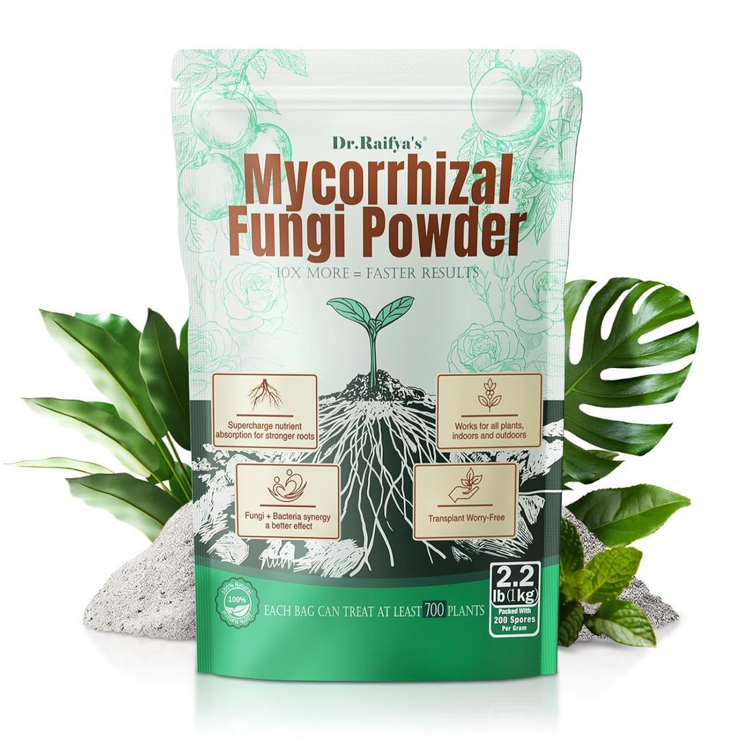 Dr. Raifya's Mycorrhizal Fungi Inoculant, 10X Concentrated, Up to 700 PlantsOrganic Root Stimulator to Strengthen Roots, Enhance Growth & Increase Yield, Safe for Vegetables, Flowers & Fruits, 2.2lb