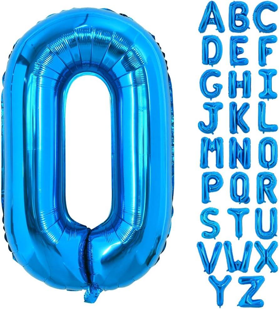 TONIFUL 40 Inch Large Blue Letter O Balloon - Giant Alphabet Foil Mylar for 2026 Graduation Birthday Party, Anniversary, New Year, Graduation Supplies Decorations