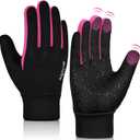 Kids Winter Warm Sports Gloves - Cold Weather Water-Resistant Children Mittens Age 10-12 Years Boys Girls Black