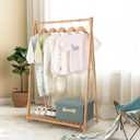 Jotsport Small Clothes Rack Kids Dress Up Storage for Playroom, Toddlers Bedroom, Bamboo Child Garment Rack with Storage Shelf, Kids Clothing Rack Costumes Organizer