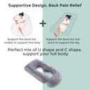 Momcozy Pregnancy Pillows for Sleeping, U Shaped Full Body Maternity Pillow with Removable Cover - Support for Back, Legs, Belly, HIPS for Pregnant Women, 57 Inch Pregnancy Pillow for Women, Grey
