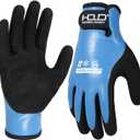 Waterproof Winter Work Gloves Men Women,Cold Weather Insulated Work Gloves Thermal Liner Superior Grip Latex Coating Warm for Outdoor (Small-2 Pairs, Sky Blue)