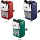 Pencil Sharpener, School Office Manual Desktop Sharpener for Standard and Jumbo Pencils, Pencil Sharpener Metal Manual Crank for Classroom, Home and Art (Color:Red)