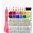 Worthofbest Hotfix Rhinestone Setter, Hot Fix Applicator Tool Bedazzler Kit with rhinestones, Kit, Hot Fixed Wand for Clothes Clothing Fabric Crafts, 5000 Pcs, AB Crystal, Clear, 3 Gems Sizes, Tips