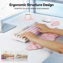 TECKNET Cloud Keyboard Wrist Rest Set, Cloud Wrist Rest with Non-Slip Base, PU Leather Wrist Pad for Keyboard with Ergonomic Memory Foam for Computer Laptop Office Gaming and Pain Relief, Light Pink, 10 x 5 inches