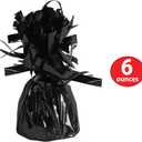 Beistle Wrapped Balloon Weight  6 Pack, Black Balloon Centerpiece and Bouquet Holders, Party Decoration Accessories for Birthdays, Weddings, Graduations, and Retirement Celebrations, 6 Oz