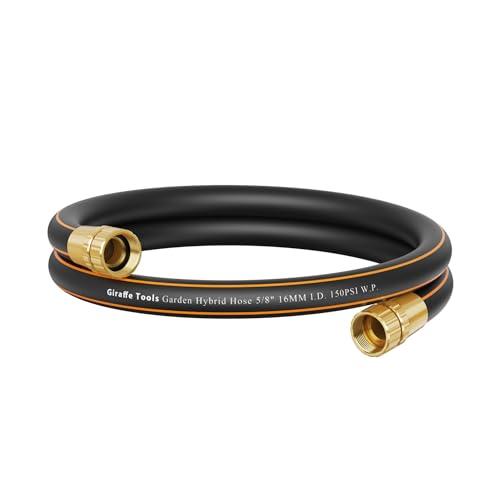 Giraffe Tools Leader Hose 6ft x 5/8", Short Water Hose for Hose Reel Connecting, Lightweight, Flexible with Female Female Fittings